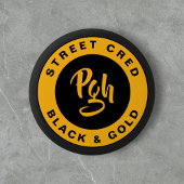 Pgh Yinzer Clasp Custom Black Gold Vintag Button