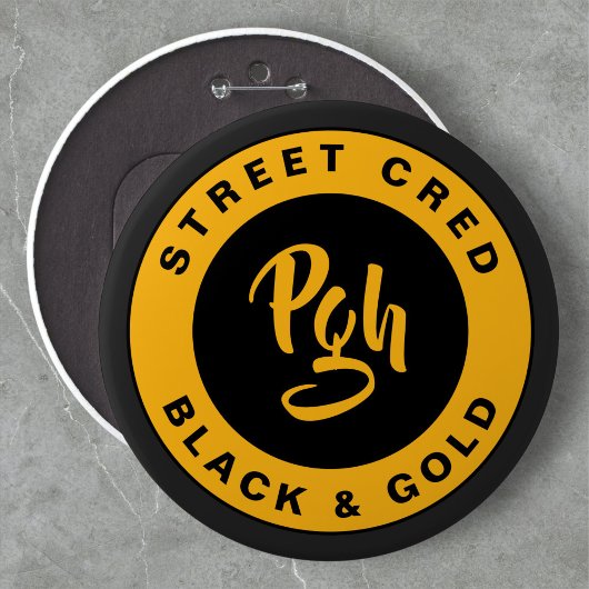 Pgh Yinzer Clasp Custom Black Gold Vintag Button