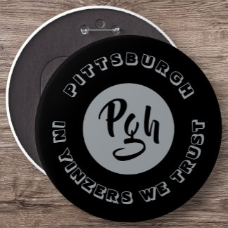 Pgh Yinzer Schwarzes Vintage-Kleidungsschnapp-Meta Button