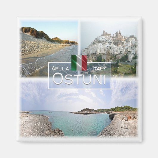 PGL016 OSTUNI, SALENTO, Apulien, Kühlschrank Magnet (Vorne)