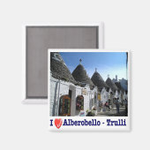 PGL024 ALBEROBELLO, TRULLI, Apulien, Kühlschrank Magnet (Vorderseite/Rückseite)
