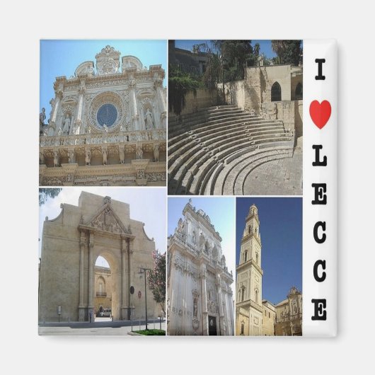 PGL031 LECCE, SALENTO, I Liebe, Apulien, Kühlschra Magnet (Vorne)