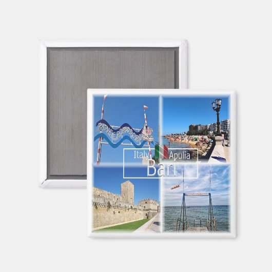 PGL044 BARI, Strandabschnitt e Pomodoro, Kühlschra Magnet (Vorderseite/Rückseite)