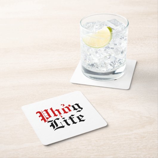 Phở Rechteckiger Pappuntersetzer (Vor Ort)