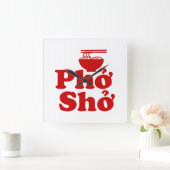 Phở Shở Quadratische Wanduhr (Zuhause)