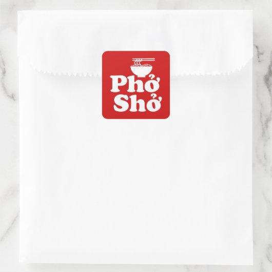 Phở Shở Quadratischer Aufkleber (Tasche)
