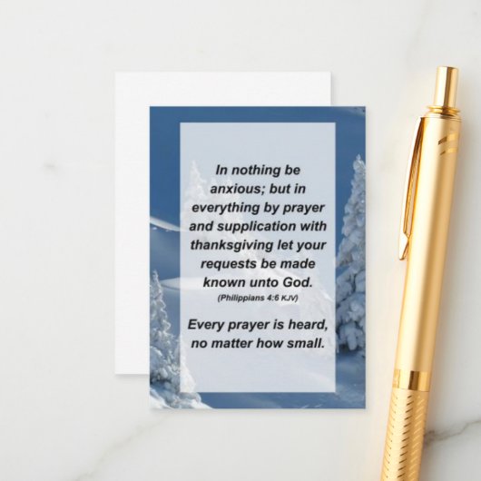 Ph. 4:6 In nichts ist ängstlich, sondern in allem Begleitkarte (Vorderseite/Rückseite Beispiel)