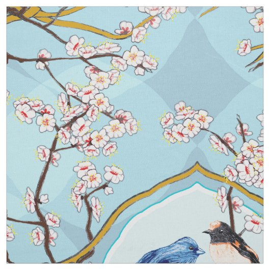 PH&D Bluebird Vignette Toile Fabric Sky Blue Stoff (Muster)