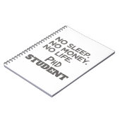 Ph.D. Geschenk kein Schlaf kein Geld kein Leben Ph Notizblock (Linke Seite)