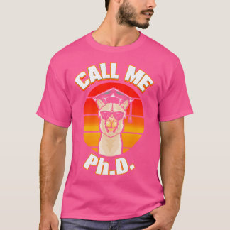 Ph.D. Gift Werbeaktion Doktor Abschluss Llama Alpa T-Shirt