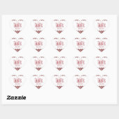 PH&D Wedding Heart Sticker Burgundy 2 Damask (Blatt)