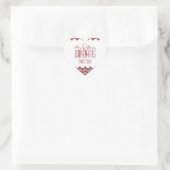 PH&D Wedding Heart Sticker Burgundy 2 Damask (Tasche)