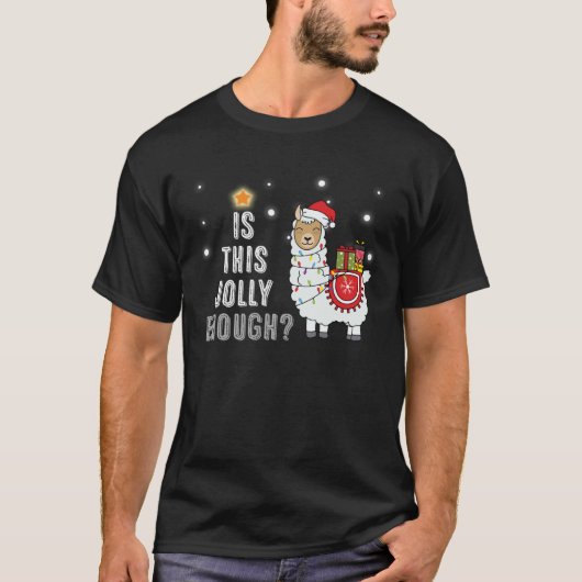 Ph Is This Jolly Enough Noel Llama Merry Christmas T-Shirt (Vorderseite)