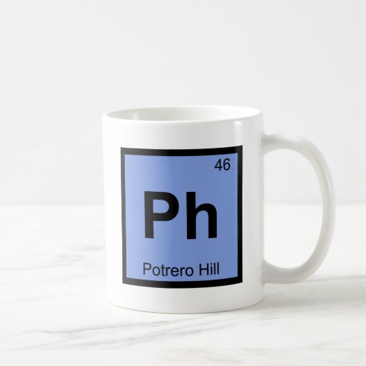 PH - Potrero Hügel-San Francisco Chemie-Symbol Kaffeetasse (Rechts)