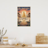 Pha That Luang Laos Vintage Reise Poster (Küche)