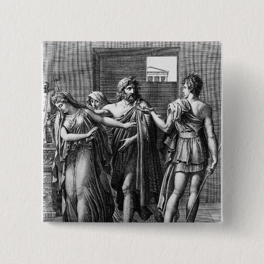 Phaedra, Theseus und Hippolytus Button (Vorderseite)