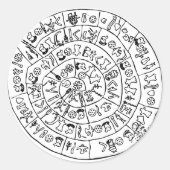 Phaistos Scheibe Runder Aufkleber (Vorderseite)