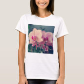 Phalaenopsis polka dot pink Blume floral T-Shirt (Vorderseite)