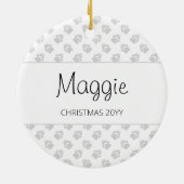 Phalène Hund mit schwarzem und farbigem Muster Keramik Ornament (Hinten)