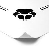 Phalène mit schwarzen Paws und Personalisiertem Hu Poster (Ecke)