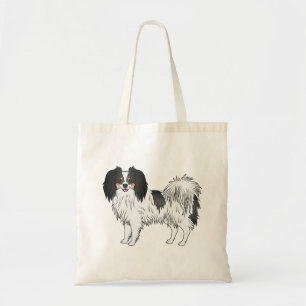 Phalène mit Tricolor Details wenig Fluffy Hund Tragetasche