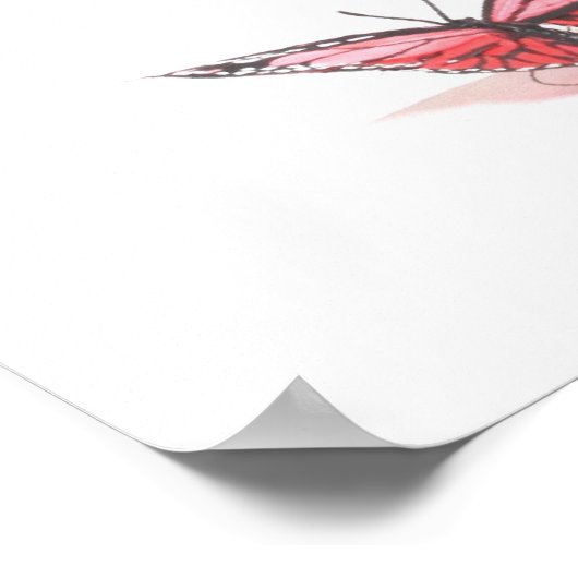 Phalene Papillon mit Butterfly Poster (Ecke)