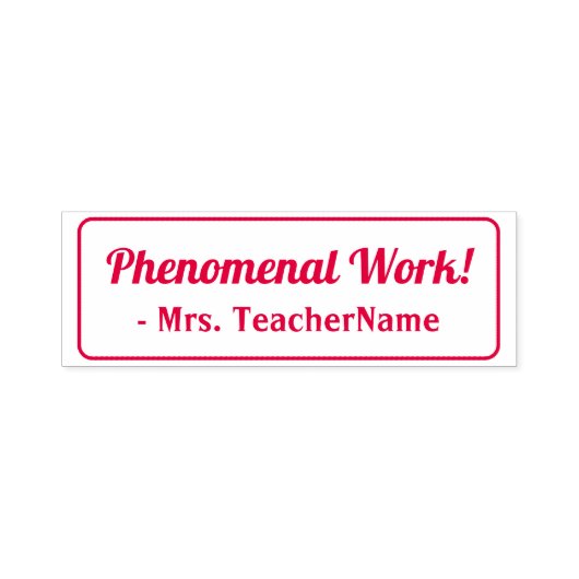 "Phänomenale Arbeit!" + Name des Tutor-Briefmarke  Permastempel (Design)