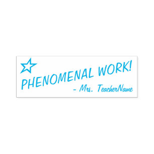 "PHÄNOMENALE ARBEIT!" + Name des Tutors Stempel