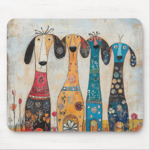 Phantasievolle lange schlanke Hound Dogs Mousepad