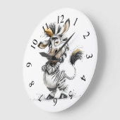 phantasievoller Zebra Große Wanduhr (Winkel)