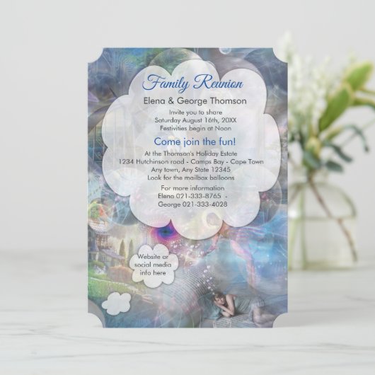 Phantasmagoria Fantasy Einladung (Stehend Vorderseite)