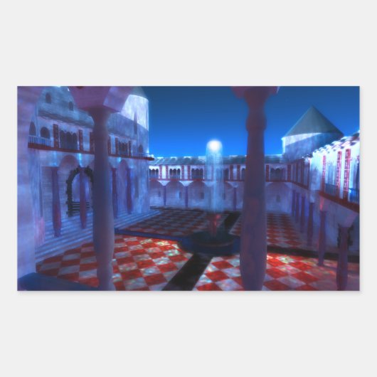 Phantastes: Hof des Palastaufklebers Rechteckiger Aufkleber (Vorderseite)