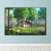Phantasti: Die Forest Hütte Canvas Print Leinwanddruck (Insitu (Holzboden))