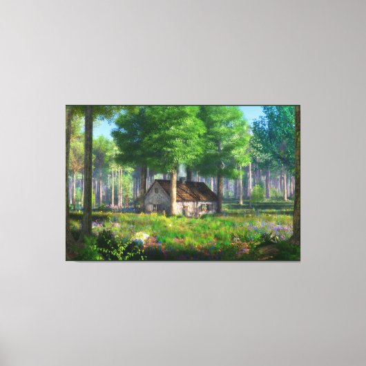 Phantasti: Die Forest Hütte Canvas Print Leinwanddruck (Vorderseite)