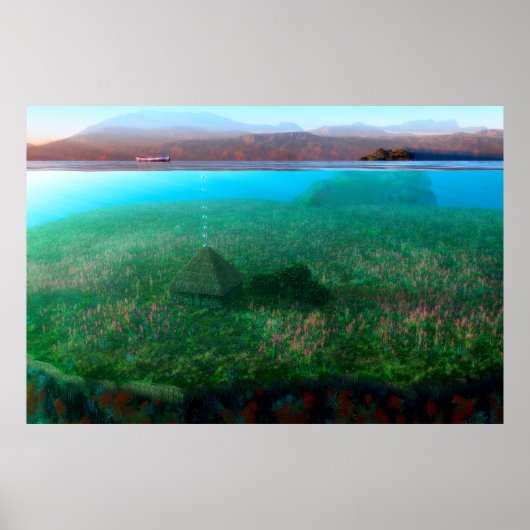 Phantasti: Die Hütte der Insel Print Poster (Vorne)