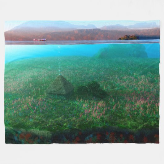 Phantasti: Die Insel Hütte Fleece Blanket (Vorderseite (Horizontal))