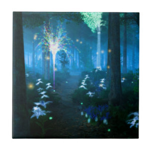 Phantasti: Nacht in Fee Land Tile / Trivet Fliese