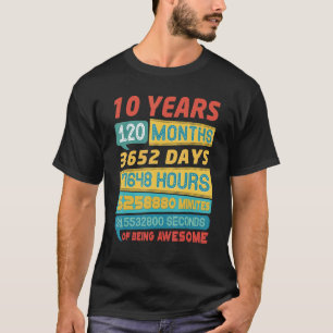 Phantastisch 10 Jahre alt Vintag 10. Geburtstag T-Shirt