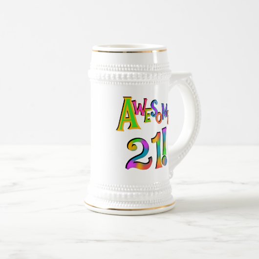 Phantastisch 21 T - Shirt und Geschenke zum Geburt Bierglas (VorderseiteRechts)