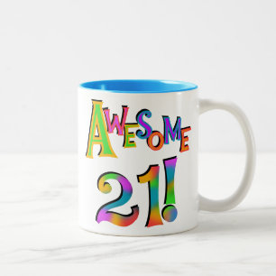 Phantastisch 21 T - Shirt und Geschenke zum Geburt Zweifarbige Tasse
