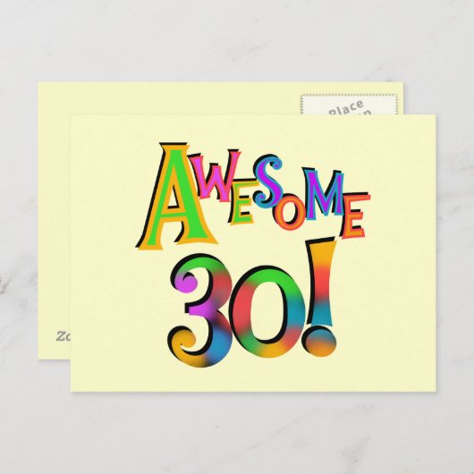 Phantastisch 30 T - Shirt und Geschenke zum Geburt Postkarte (Vorne/Hinten)