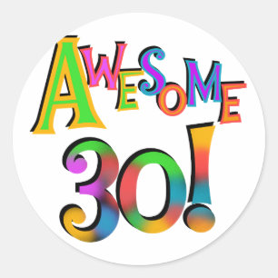 Phantastisch 30 T - Shirt und Geschenke zum Geburt Runder Aufkleber