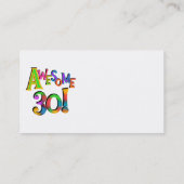 Phantastisch 30 T - Shirt und Geschenke zum Geburt Visitenkarte (Rückseite)