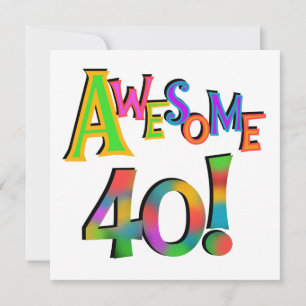 Phantastisch 40 T - Shirt und Geschenke zum Geburt Karte