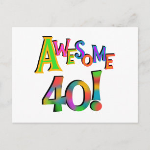 Phantastisch 40 T - Shirt und Geschenke zum Geburt Postkarte