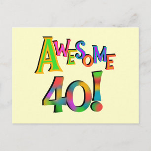 Phantastisch 40 T - Shirt und Geschenke zum Geburt Postkarte