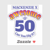 PHANTASTISCH 50 BLAU Geburtstag Aufkleber (Blatt)