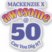 PHANTASTISCH 50 BLAU Geburtstag Aufkleber (Vorderseite)