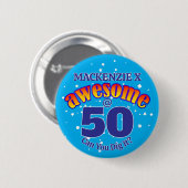 PHANTASTISCH 50 BLAU Geburtstag Button (Vorne & Hinten)