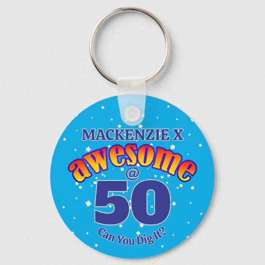 PHANTASTISCH 50 BLAU Geburtstag Schlüsselanhänger (Vorderseite)